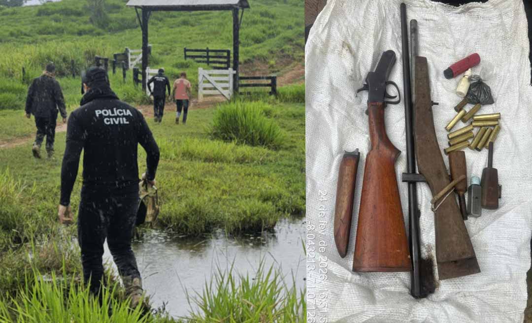 Após denúncia da companheira, polícia apreende arma e prende homem por posse ilegal em Tarauacá