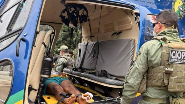 Sejusp realiza resgate aeromédico em área de fronteira entre Acre e Amazonas