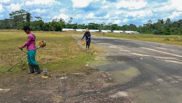 Aeródromos dos municípios de Jordão e Marechal Thaumaturgo passam por manutenção