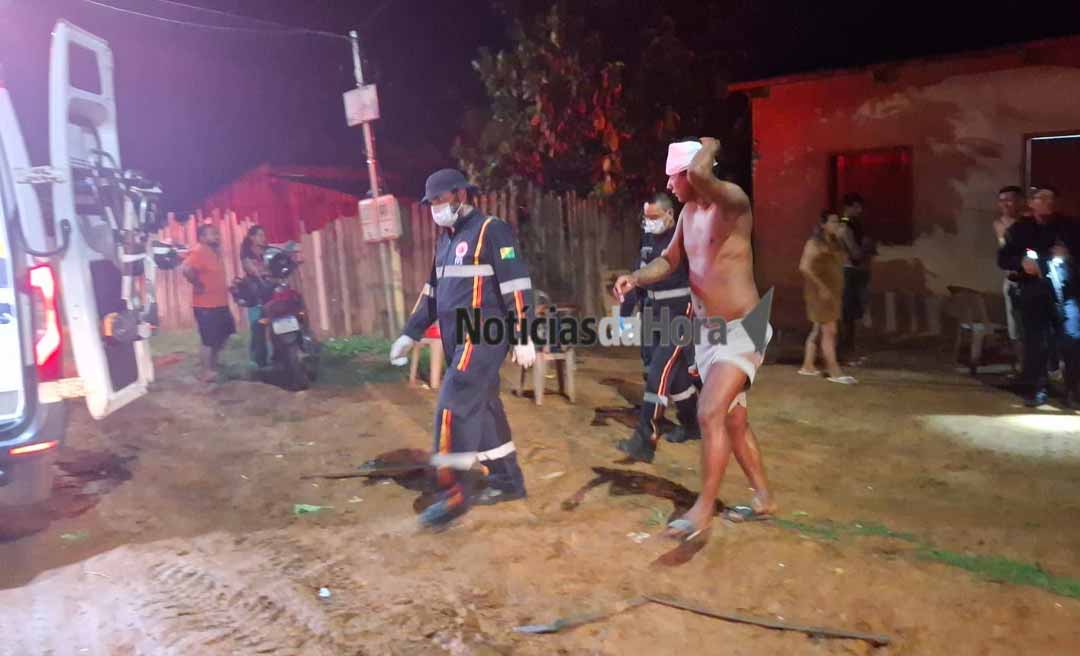Jovem fica ferido após ser atacado com faca durante confusão no bairro Caladinho, em Rio Branco