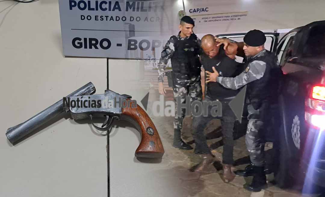 Homem armado é preso em bar após ameaçar cliente no bairro Calafate, em Rio Branco