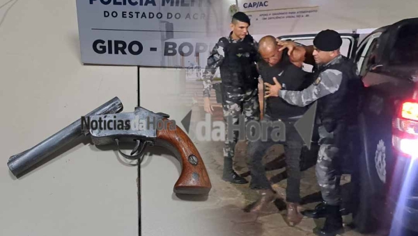 Homem armado é preso em bar após ameaçar cliente no bairro Calafate, em Rio Branco