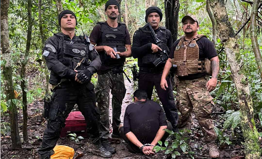 Foragido por romper tornozeleira é localizado e preso em área de mata no interior do Acre