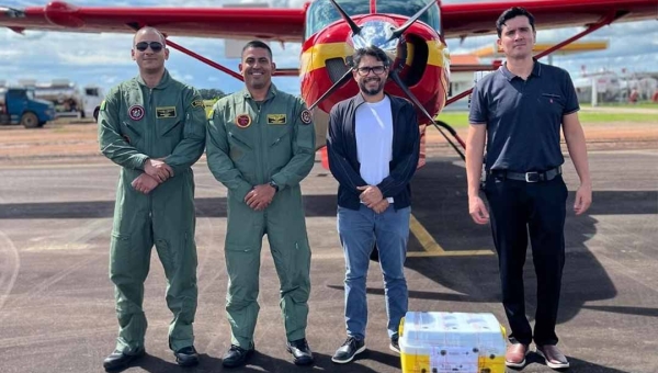 Aeronave do Corpo de Bombeiros realiza primeiro voo para transporte de órgão de Cacoal para Rio Branco