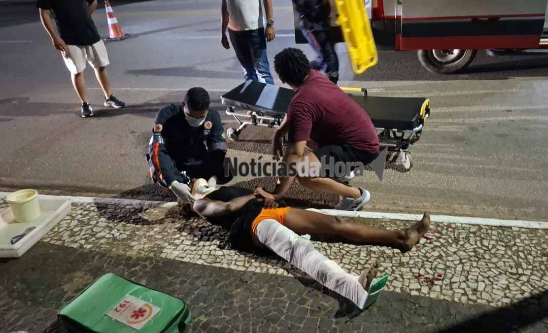 Atropelamento deixa mulher em estado grave na Avenida Ceará, no bairro Dom Giocondo, em Rio Branco