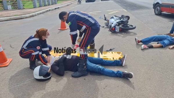 Acidente entre motos deixa quatro feridos na Avenida Ceará, em Rio Branco
