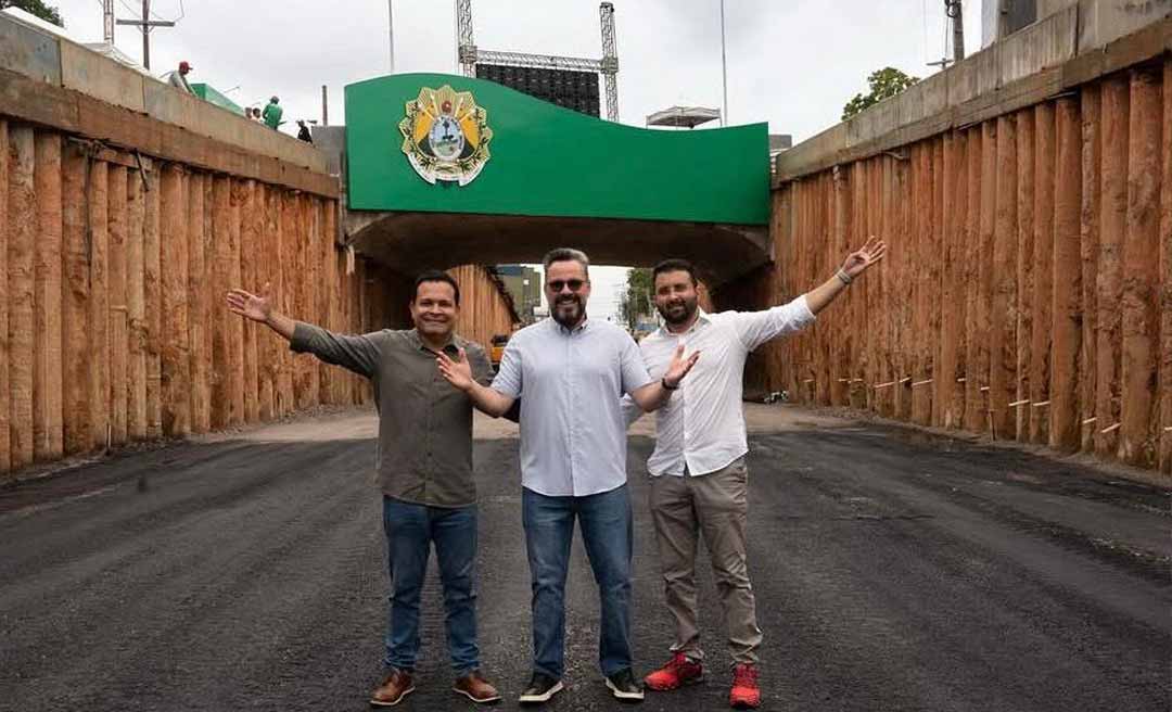 Rompido com o governo Gladson, Tadeu Hassem publica fotos com Alan Rick em viaduto no centro e exalta senador