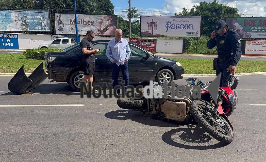 Motociclista fica em estado gravíssimo após colisão de trânsito na Avenida Ceará, em Rio Branco
