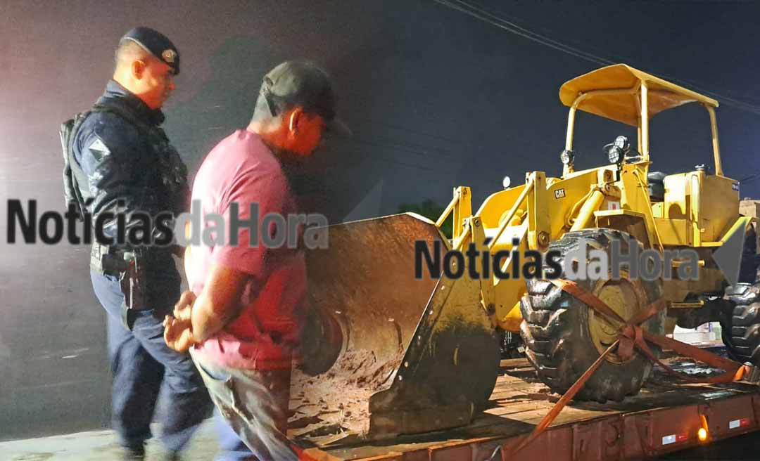 Máquina roubada é recuperada enquanto era desmontada e homem é preso por receptação em Rio Branco
