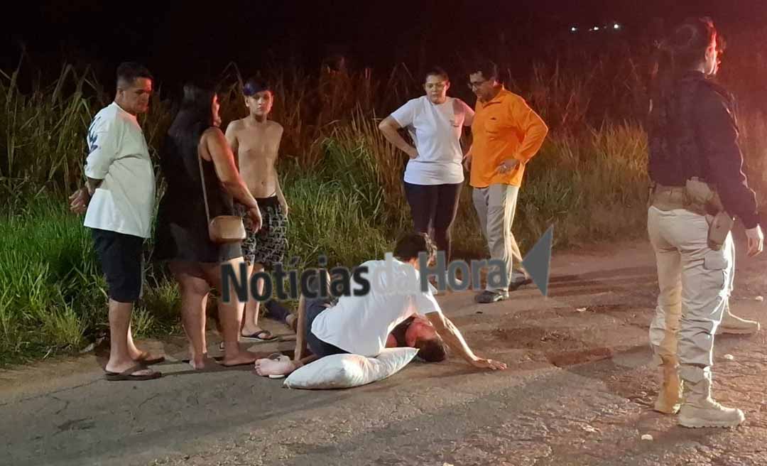Idoso é atingido por caminhão e fica ferido na BR-364, no Segundo Distrito de Rio Branco