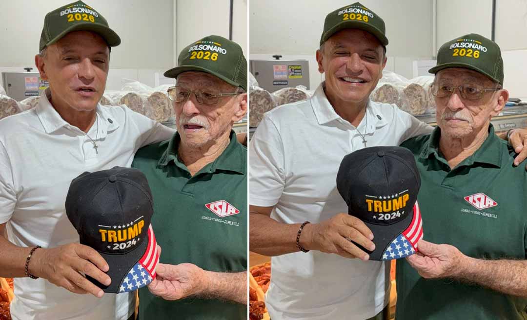 Fã de Trump, aposentado ganha boné “Bolsonaro 2026” de Bittar, que chama presidente americano de “nosso aliado”