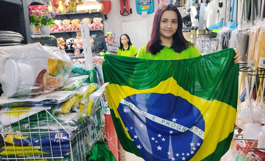 Comércio de Rio Branco começa a entrar no clima da Copa do Mundo, mas movimento ainda é tímido