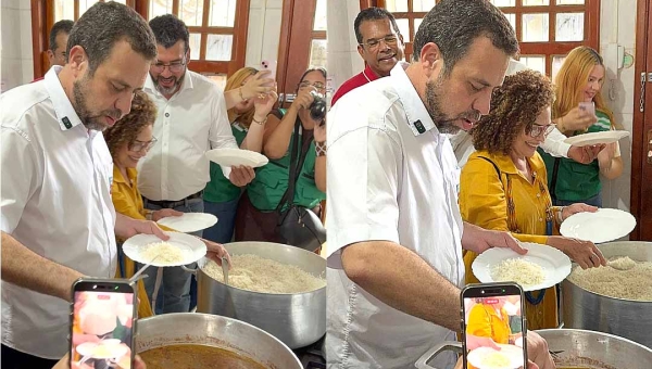 Boulos almoça com correligionários no Cozinha Solidária do bairro Habitasa, em Rio Branco