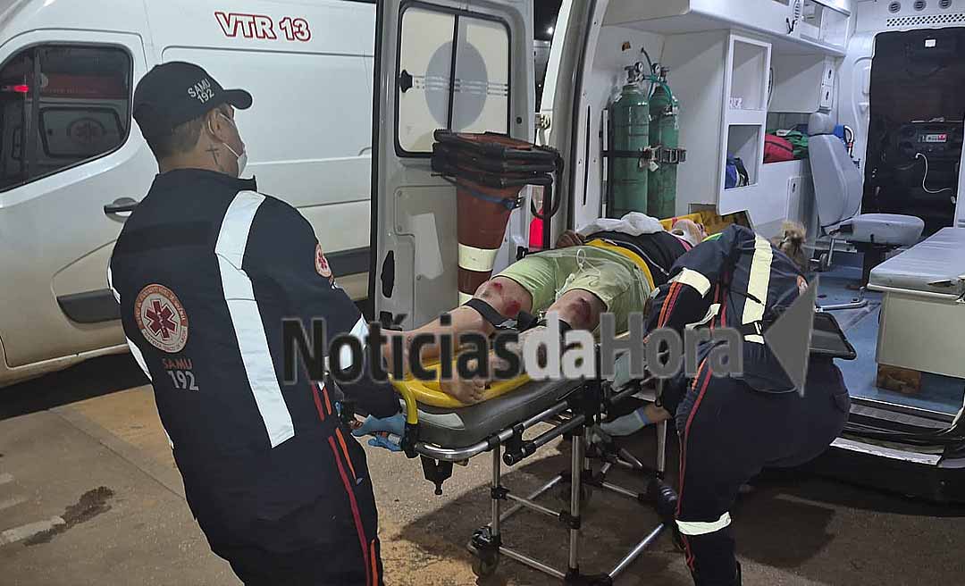 Queda de motocicleta deixa jovem ferido na Estrada do Quixadá, em Rio Branco