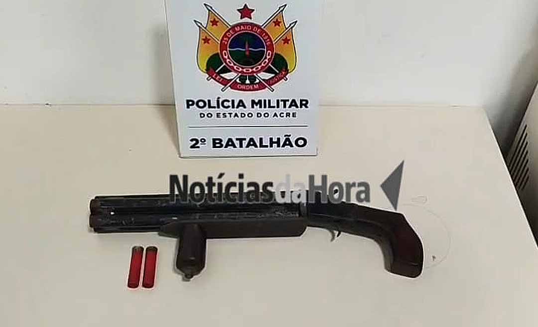 Arma de fabricação artesanal é apreendida pelo Tático após fuga de suspeitos no Segundo Distrito de Rio Branco