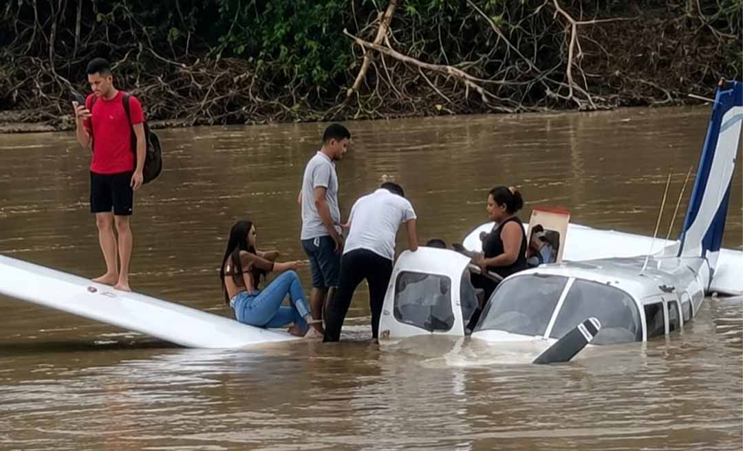 Avião cai  durante decolagem no Jordão, interior do Acre, e deixa feridos