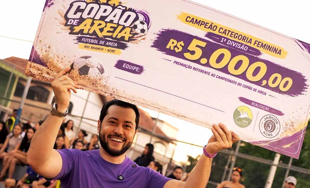 Emerson Jarude reforça apoio ao esporte na abertura do Copão de Areia na Praça do Juventus, em Rio Branco
