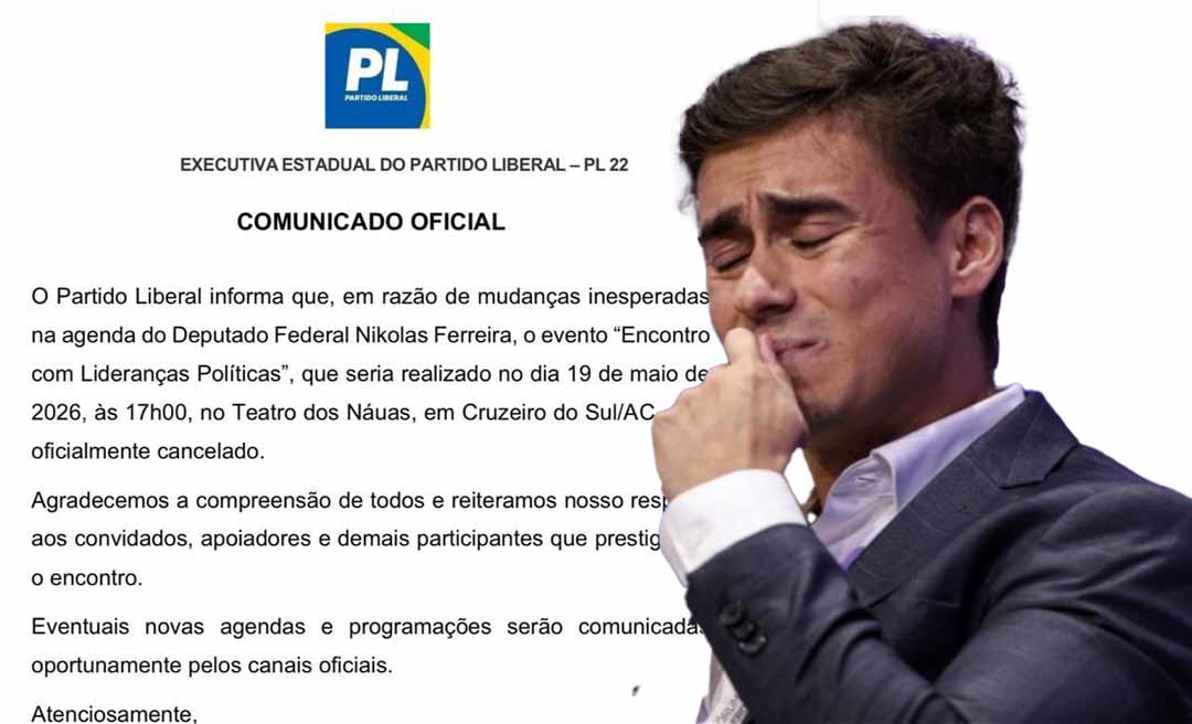 Encontro entre Nikolas Ferreira e lideranças políticas em teatro em Cruzeiro do Sul foi cancelado, diz comunicado do PL